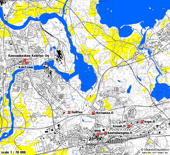 Information resource map of Kouvola, Finland